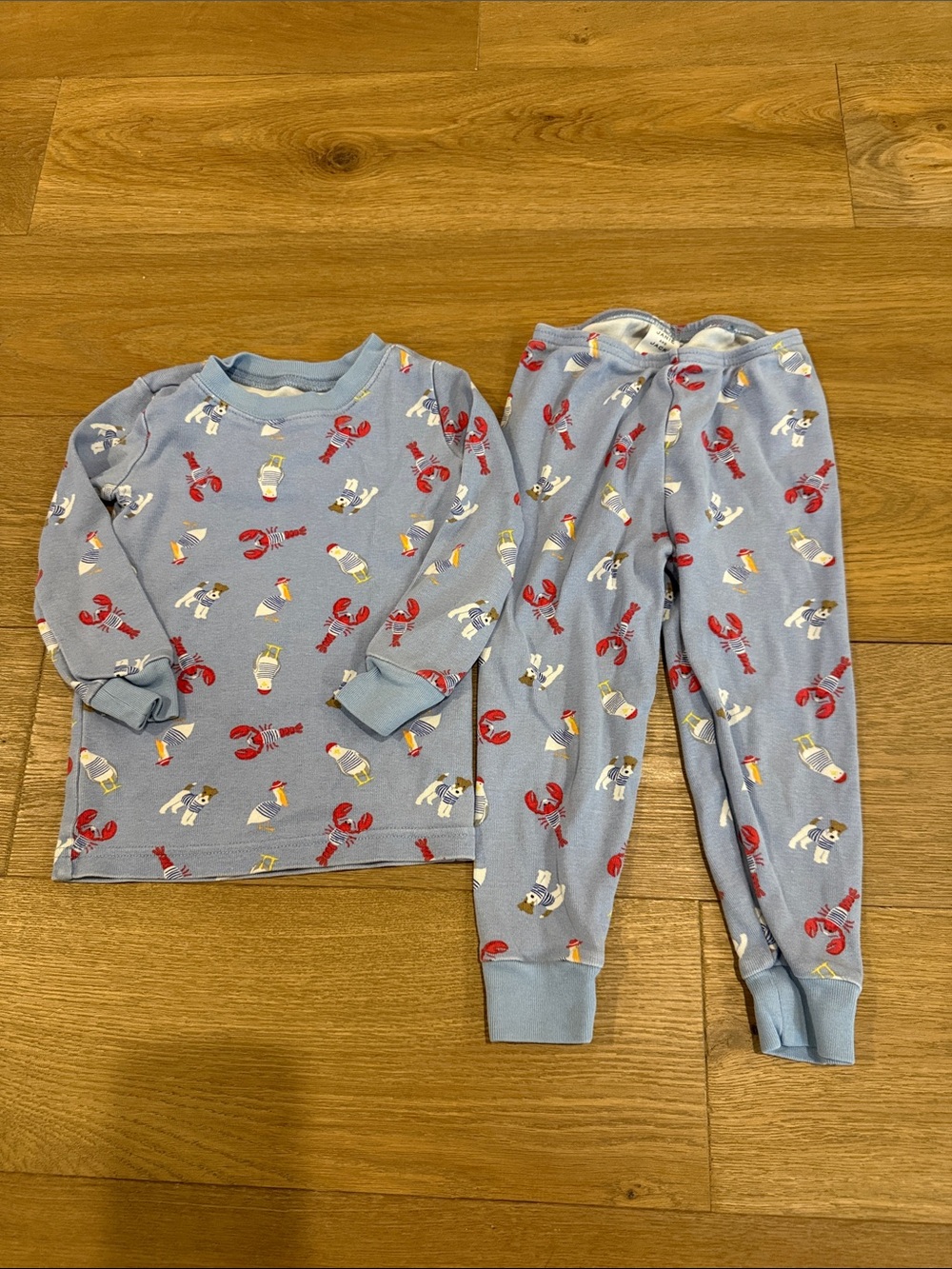 Janie and Jack Nautical Dog/Seagull/Lobster Pajamas - 2T